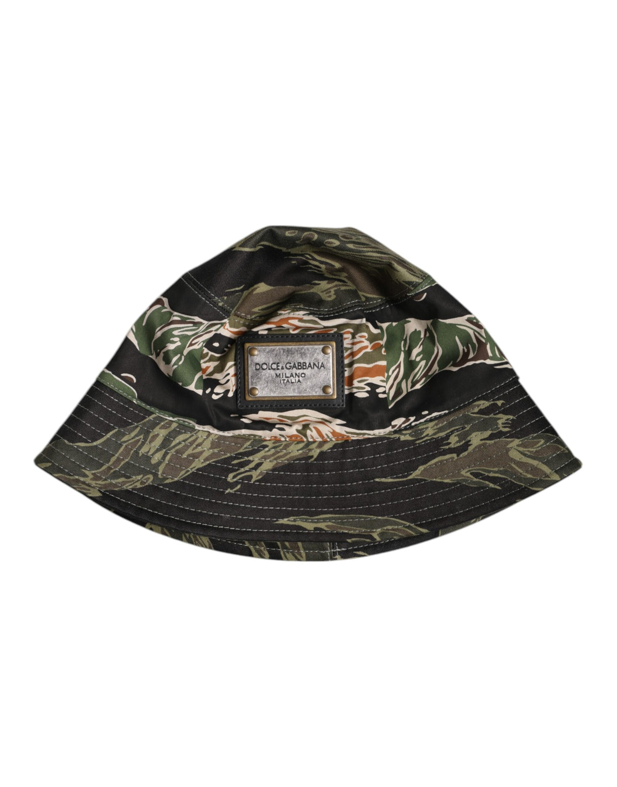 Dolce & Gabbana Multicolor DG Plaque Wide Brim Bucket Hat