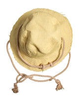 Dolce & Gabbana Yellow Cotton Wide Brim Bucket