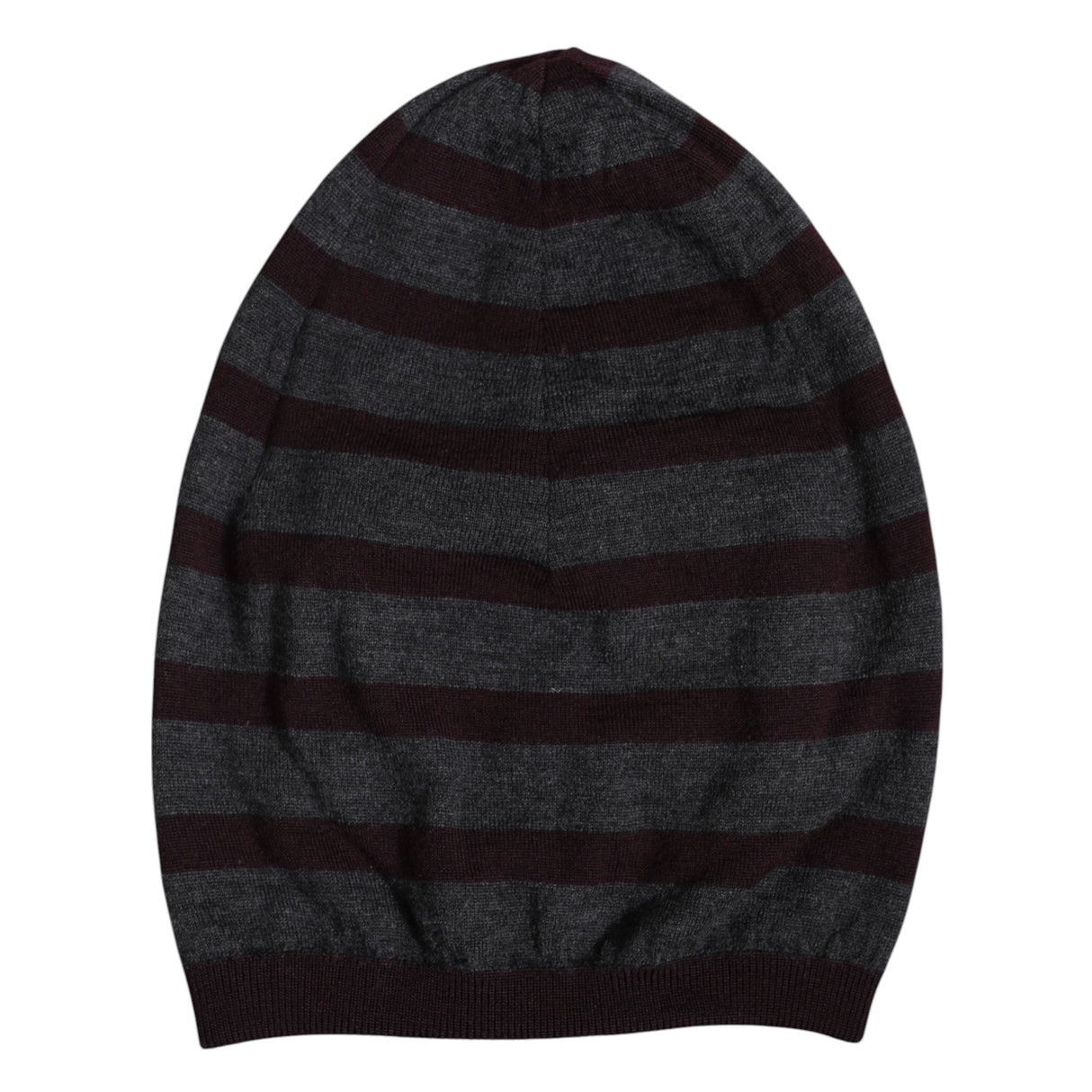Dolce & Gabbana Gray Striped Wool Knitted Winter Beanie Hat