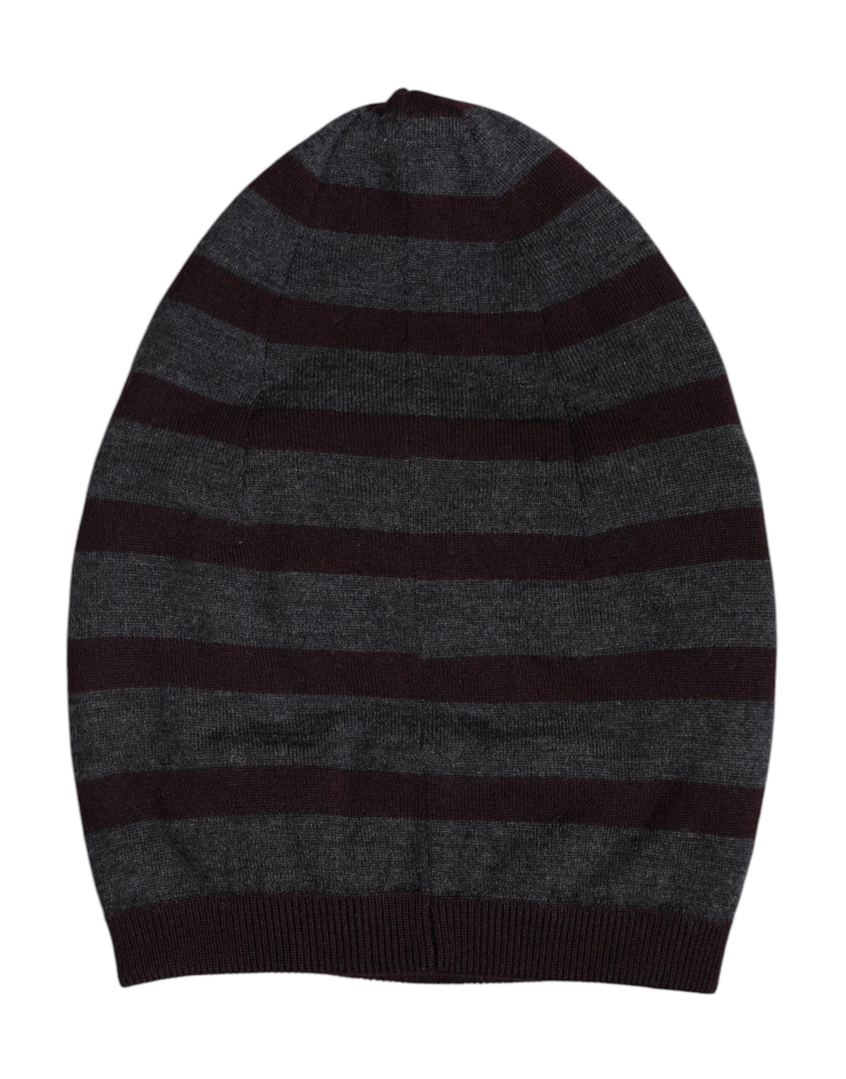 Dolce & Gabbana Gray Striped Wool Knitted Winter Beanie Hat