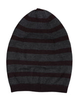 Dolce & Gabbana Gray Striped Wool Knitted Winter Beanie Hat