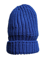Dolce & Gabbana Blue Wool Knitted Winter Beanie Hat