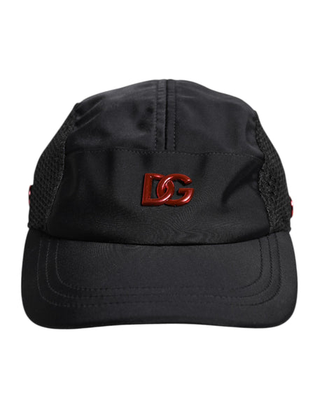 Dolce & Gabbana Black Nylon Logo 6 Panels Baseball Cap