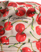 Dolce & Gabbana Beige Cotton Printed Wide Brim Bucket Hat