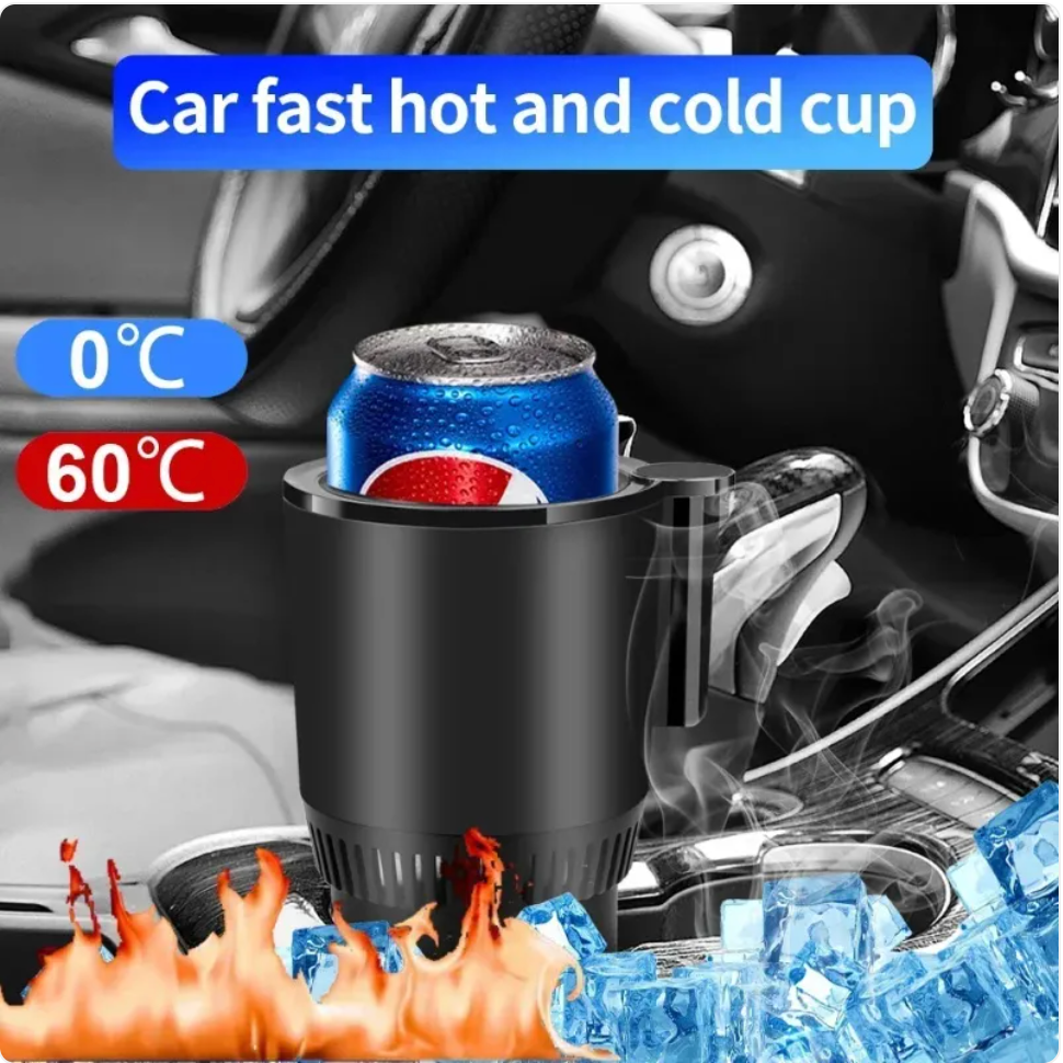 2-in-1 Car Cup Holder with Heating & Cooling, Digital Temperature Display