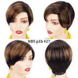Golden Gradient Black Short Straight Hair Hood