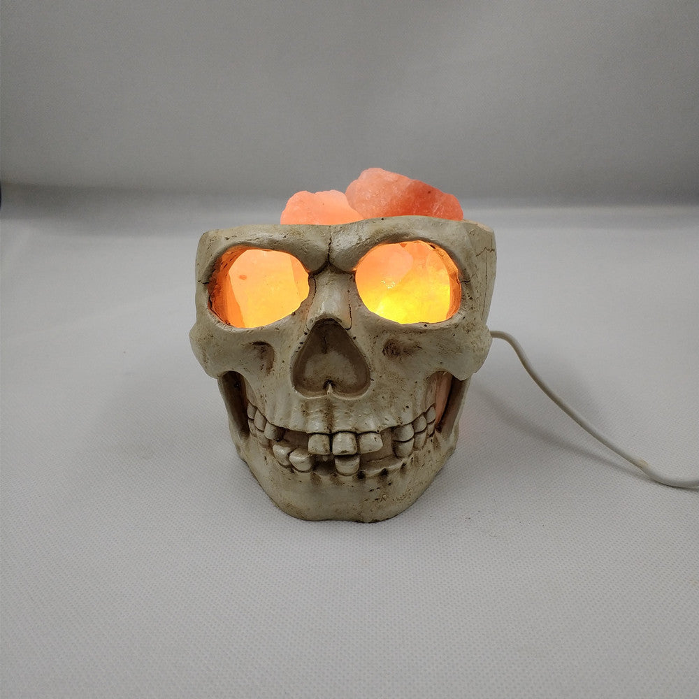 Resin Skull Rock Lamp - Halloween Home Decor Night Light