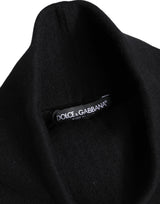 Dolce & Gabbana Black Cashmere Knitted Neck Warmer Foulard Scarf