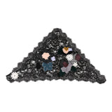 Dolce & Gabbana Black Lace Floral Applique Cotton Veil Hat
