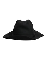 Dolce & Gabbana Black Wide Brim Trilby Fedora Hat