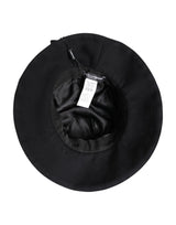 Dolce & Gabbana Black Cotton Wide Brim Bucket Hat