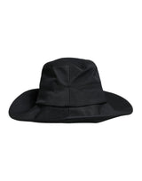 Dolce & Gabbana Black Cotton Wide Brim Fedora Hat