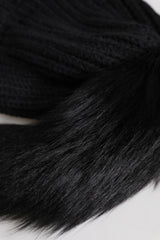 Dolce & Gabbana Black Acrylic Knitted Fur Winter Beanie Hat