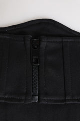 Dolce & Gabbana Black Cotton Waist Tuxedo Belt Cummerbund