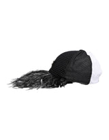 Dolce & Gabbana White Black Polka Dot Feathers Baseball Cap