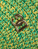 Dolce & Gabbana Green Cotton Crochet DG Logo Bucket Hat