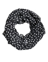 Dolce & Gabbana Black Polka Dots Polyester Wrap Shawl Scarf