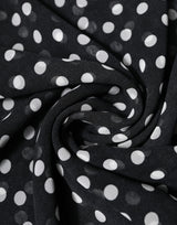 Dolce & Gabbana Black Polka Dots Polyester Wrap Shawl Scarf