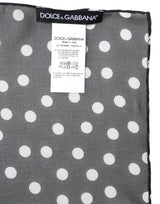 Dolce & Gabbana Black Polka Dots Polyester Wrap Shawl Scarf