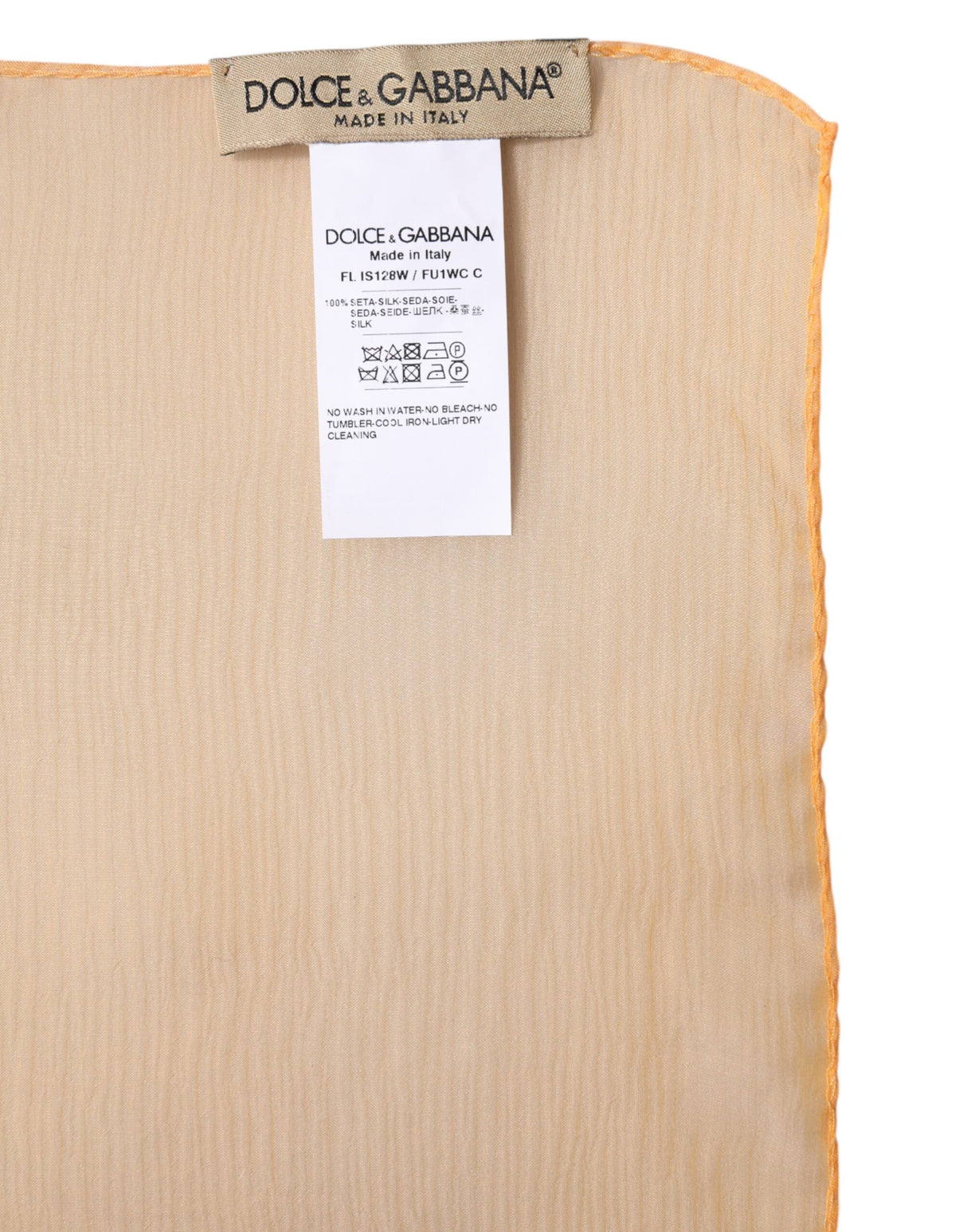 Dolce & Gabbana Orange Silk Rectangle Wrap Shawl Scarf