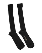 Dolce & Gabbana Black Viscose Logo Over The Calf Socks