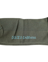 Dolce & Gabbana Gray Cotton DG Bear Mid Calf Socks