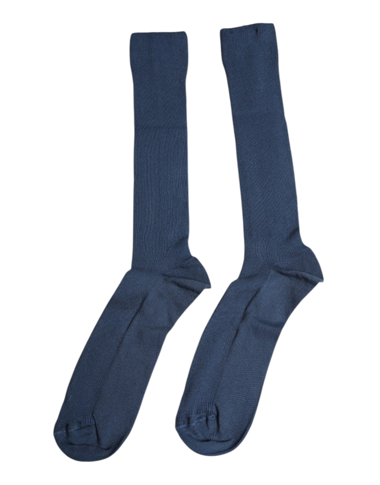 Dolce & Gabbana Blue Cotton DG Logo Over The Calf Socks