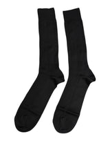 Dolce & Gabbana Black Stretch Logo Mid Calf Men Socks