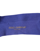 Dolce & Gabbana Purple Cotton Logo Over The Calf Socks