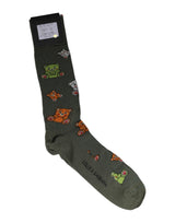 Dolce & Gabbana Green Nylon DG Bear Printed Mid Calf Socks