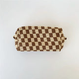 Lattice Cosmetic Bag - Knitted Fabric Makeup Organizer