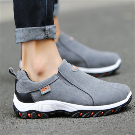 Suede Sports Hiking Shoes - Outdoor Slip-On Style