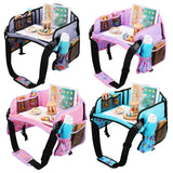 Sanwuta 4 Pack Travel Tray Unicorn Mermaid Car Seat Tray Table Road Trip Desk Organizer for Long Road Trip Activities Car Air Travel No Drop Tablet Holder