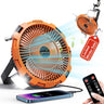 Camping Fan with LED Lantern 8000mAh Rechargeable Battery Powered Camping Fan with Remote & Hook4 SpeedsUSB-C Charging Outdoor Tent Fans for HomeTravelBBQFishingSleepEmergency (Orange)