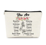 EXUQO Inspirational Small Makeup BagYou Are Beautiful Amazing Positive Cosmetic BagsGifts for Friends Sisters CoworkersAesthetic Makeup Pouch