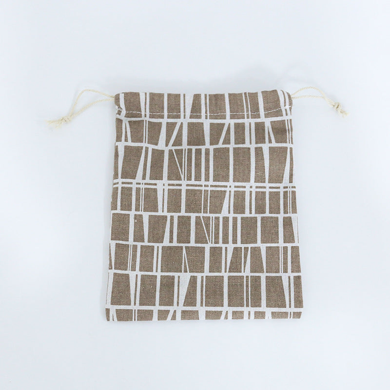 Cotton Linen Drawstring Storage Bag for Students