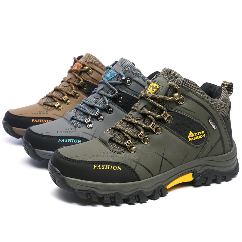 Men's High-Top Anti-Slip Hiking Shoes for Outdoors