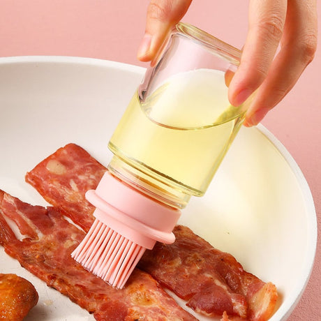 Portable Silicone Oil Bottle with Brush for BBQ Tools