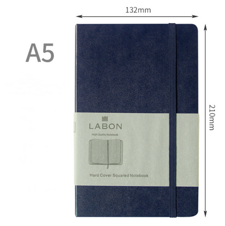 A5 Moleskine Style Hard Cover Grid Notebook Stationery