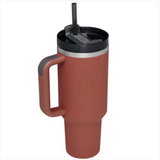 High-Capacity Stainless Steel Car Straw Cup - Portable Design