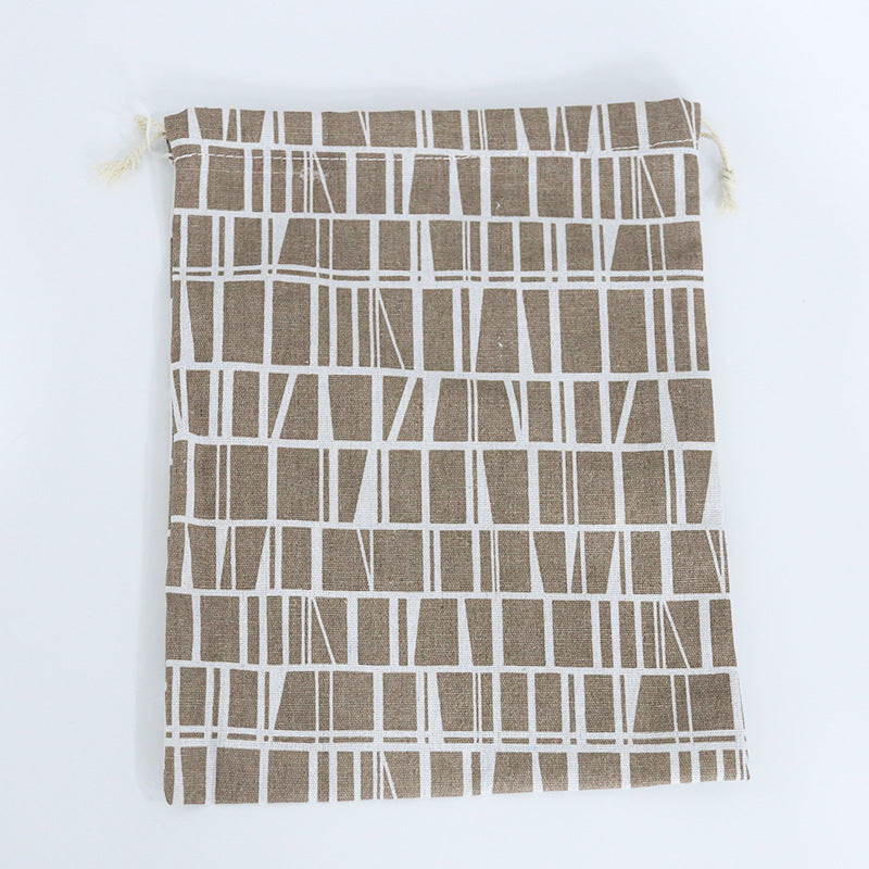 Cotton Linen Drawstring Storage Bag for Students