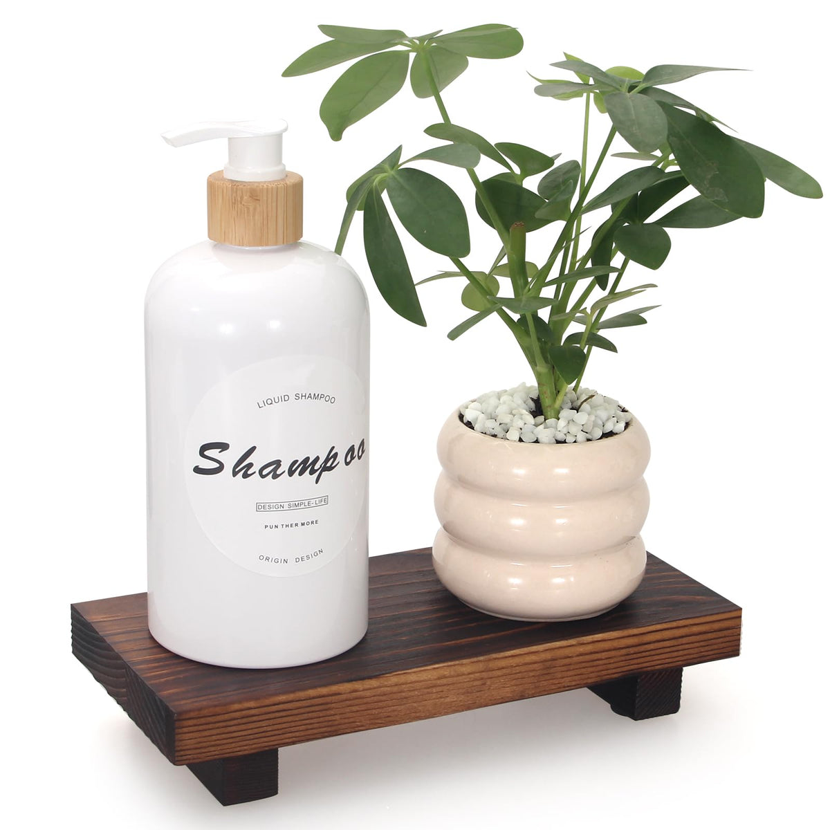 Small Kitchen Sink Soap Tray for Counter Bathroom Vanity Tray Wooden Risers for Kitchen Countertop Decor Dish Soap Dispenser Farmhouse Wood Pedestal Bathroom Organizer Accessories Decorative Tray