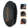 Premium Beech and Black Mix Bristle Wave Brush - Curved Medium Hard Brush for Mens Hair Styling