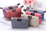 Striped Waterproof Makeup Bag for Travel and Storage