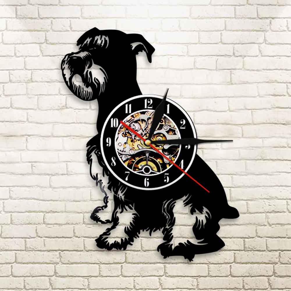 Dog Series 3D Vinyl Record Wall Clock Home Decor