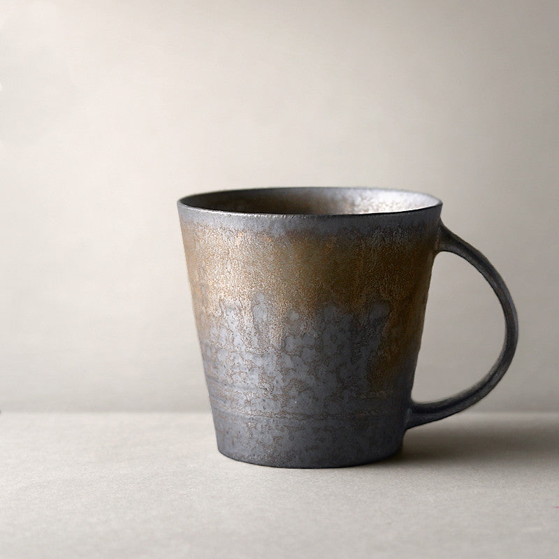 Black Vintage Handmade Ceramic Coffee Mug for Home