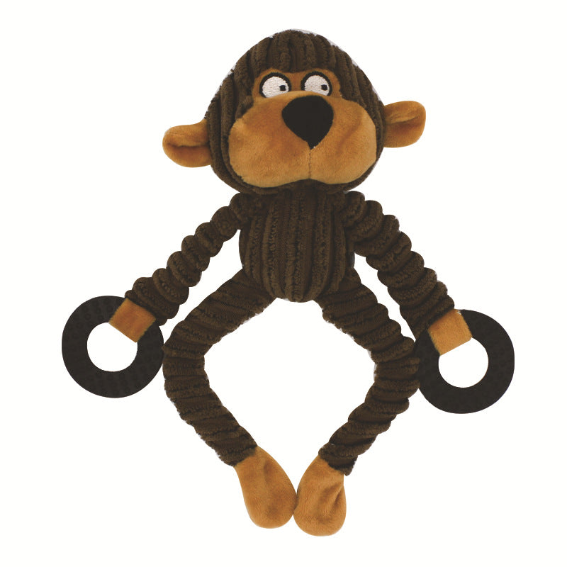 Pet Sounding Plush Toy with Three-Color Rubber Ring