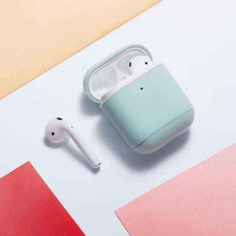 Leather Bluetooth Headphones Wireless Charging Case