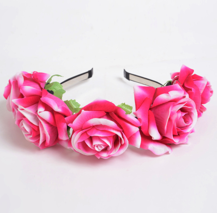 Rose Flower Wreath Headband Photography Accessory