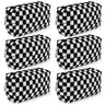 SOIDRAM Checkered Makeup Bag Preppy Cosmetic Bag Bulk Black Makeup Pouch Personalize Travel Toiletry Bag Organizer Cute DIY Makeup Brushes Storage Bag for Women